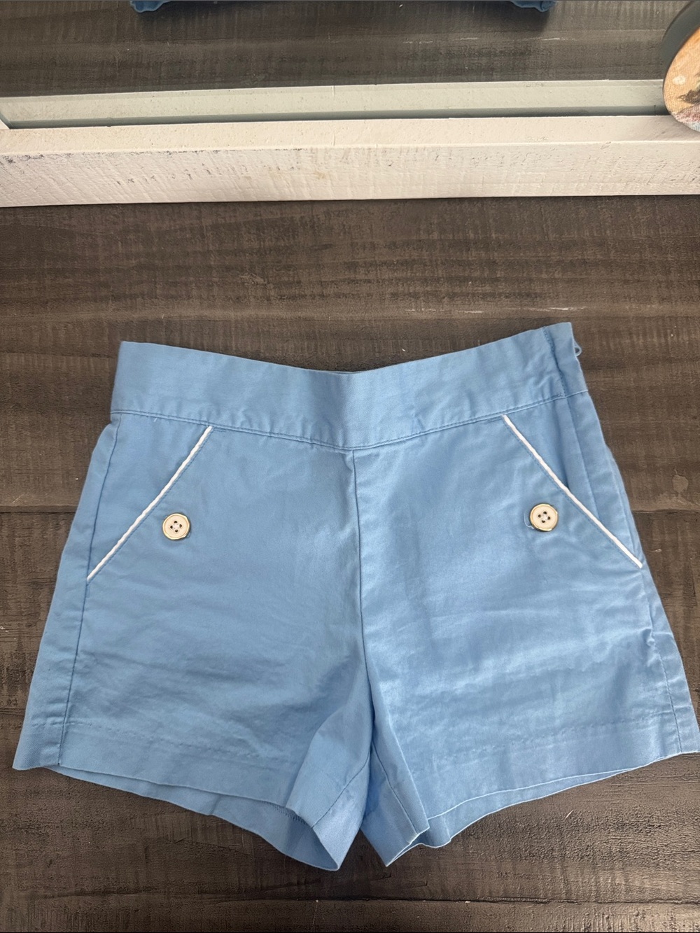 Janie and Jack Girls 6T Light Blue 100% Cotton Shorts